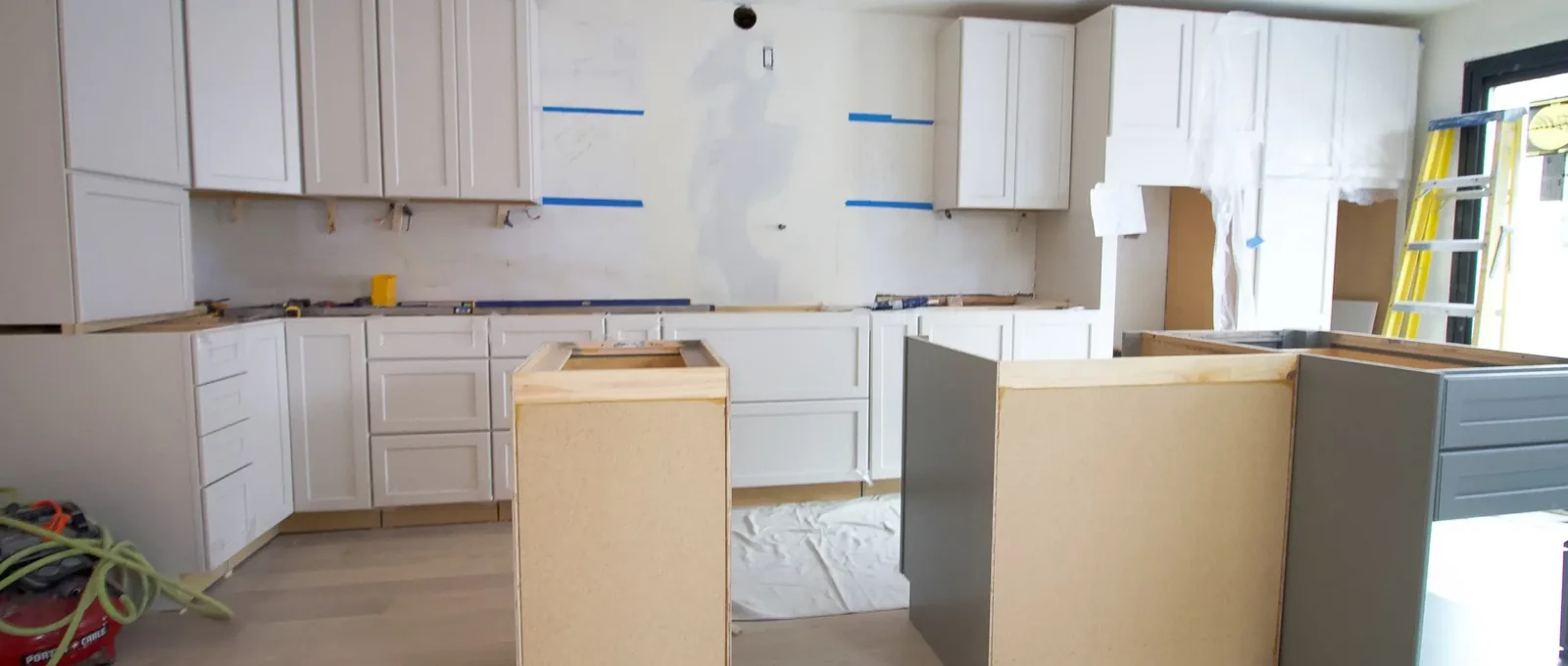 Custom cabinets contractor on a job site in Montgomery, AL